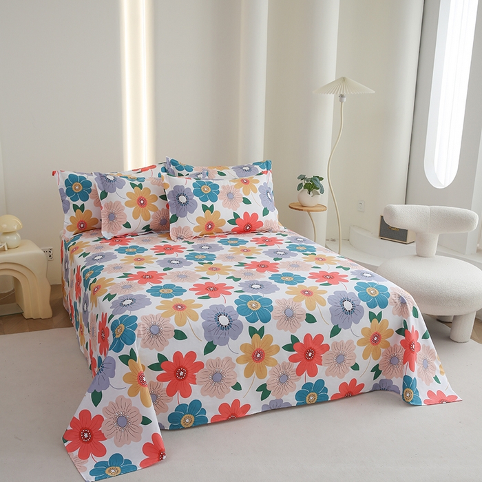 91家纺网 家纺一手货源 找家纺 优家居 2025新款纯棉13370床单单件印花100%全棉纯棉加厚大学生宿舍三件套 留恋花梦