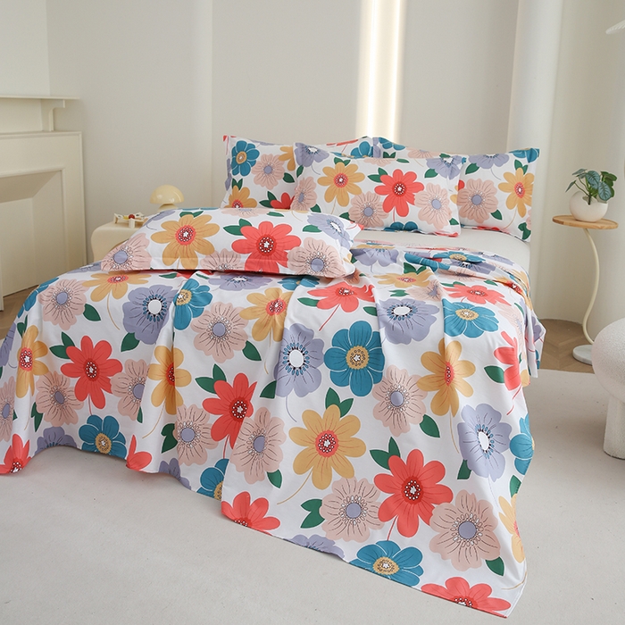 91家纺网 家纺一手货源 找家纺 优家居 2025新款纯棉13370床单单件印花100%全棉纯棉加厚大学生宿舍三件套 留恋花梦