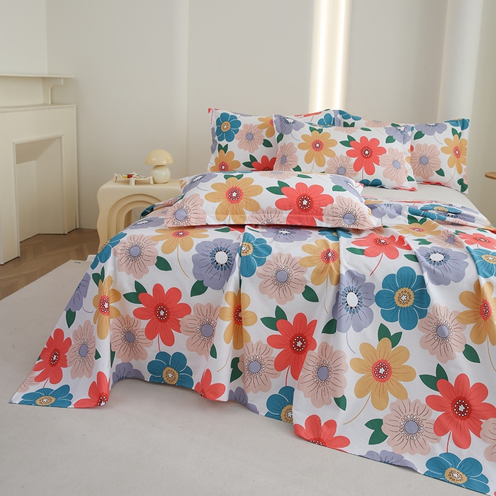 91家纺网 家纺一手货源 找家纺 优家居 2025新款纯棉13370床单单件印花100%全棉纯棉加厚大学生宿舍三件套 留恋花梦