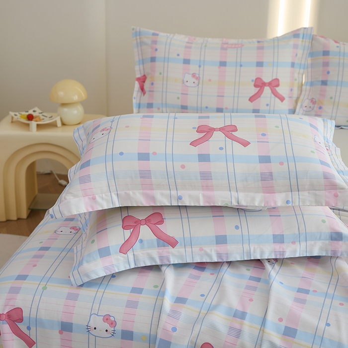 91家纺网 家纺一手货源 找家纺 优家居 2025新款纯棉13370床单单件印花100%全棉纯棉加厚大学生宿舍三件套 奶香猫咪