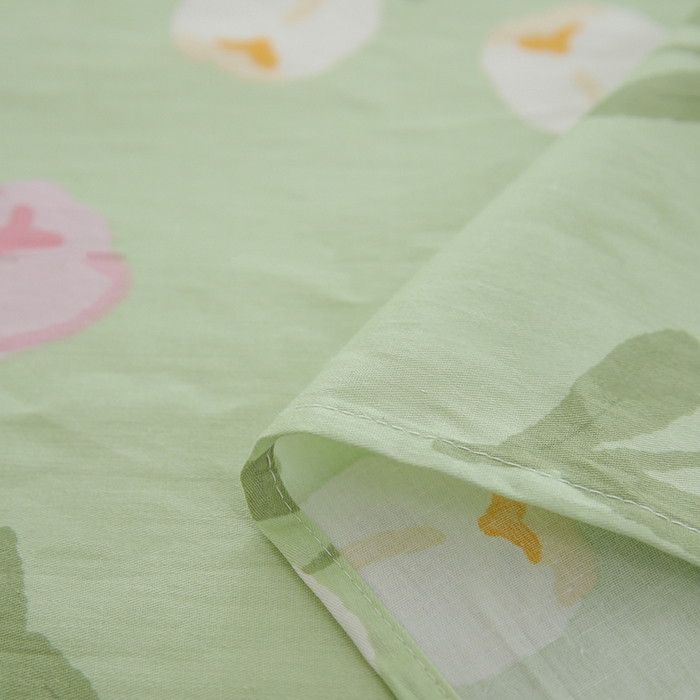 91家纺网 家纺一手货源 找家纺 优家居 2025新款纯棉13370床单单件印花100%全棉纯棉加厚大学生宿舍三件套 暖阳朵