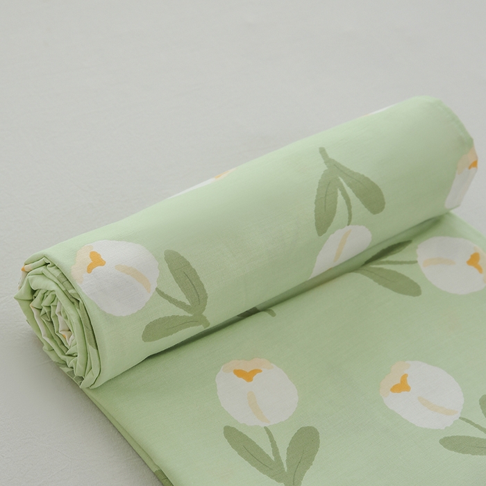 91家纺网 家纺一手货源 找家纺 优家居 2025新款纯棉13370床单单件印花100%全棉纯棉加厚大学生宿舍三件套 暖阳朵