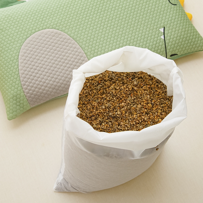 91家纺网 家纺一手货源 找家纺 织布人 2025春夏新款荞麦枕头夏凉感卡通贴布绣小恐龙儿童学生防出汗专用枕芯单枕芯 夏凉卡通-贴布绣小恐龙绿色 30x50cm/只