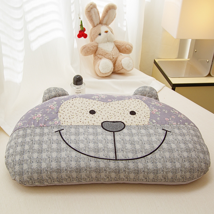 91家纺网 家纺一手货源 找家纺 （总）织布人 2025春夏新款荞麦枕直播爆款全棉纯棉双层纱调皮猴荞麦枕头学生成人硬枕芯单枕芯