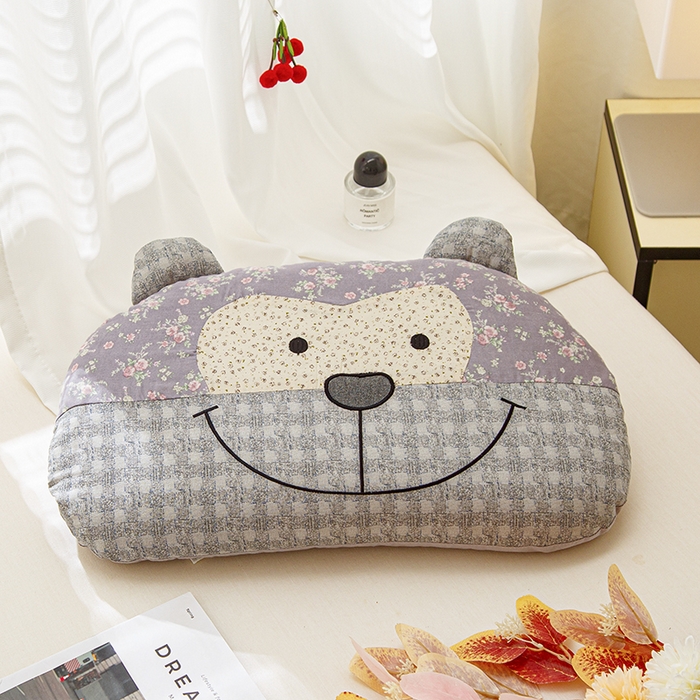 91家纺网 家纺一手货源 找家纺 （总）织布人 2025春夏新款荞麦枕直播爆款全棉纯棉双层纱调皮猴荞麦枕头学生成人硬枕芯单枕芯