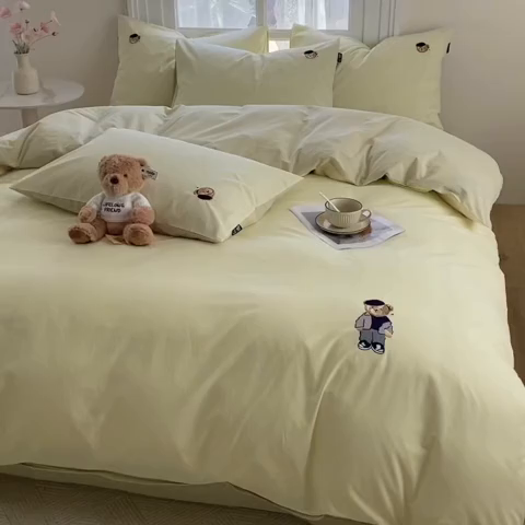 91家纺网 家纺一手货源 找家纺 （总）泰迪爱兰Teddy ISLAND 2025新款32支全棉水洗棉绣花三件套四件套