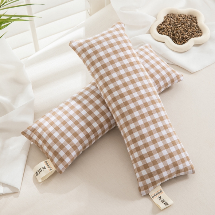 91家纺网 家纺一手货源 找家纺 织布人 2025春夏新款荞麦枕全棉纯棉颈椎枕腰垫枕富贵包枕颈椎不适专用小枕头枕芯单枕芯 全棉颈椎腰垫枕-翠林 13x35cm/只