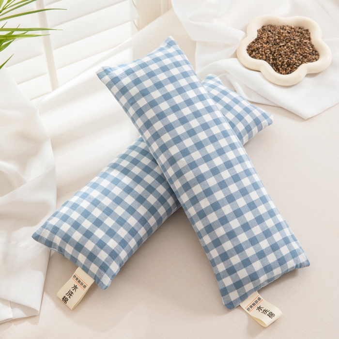 91家纺网 家纺一手货源 找家纺 织布人 2025春夏新款荞麦枕全棉纯棉颈椎枕腰垫枕富贵包枕颈椎不适专用小枕头枕芯单枕芯 全棉颈椎腰垫枕-江南 13x35cm/只