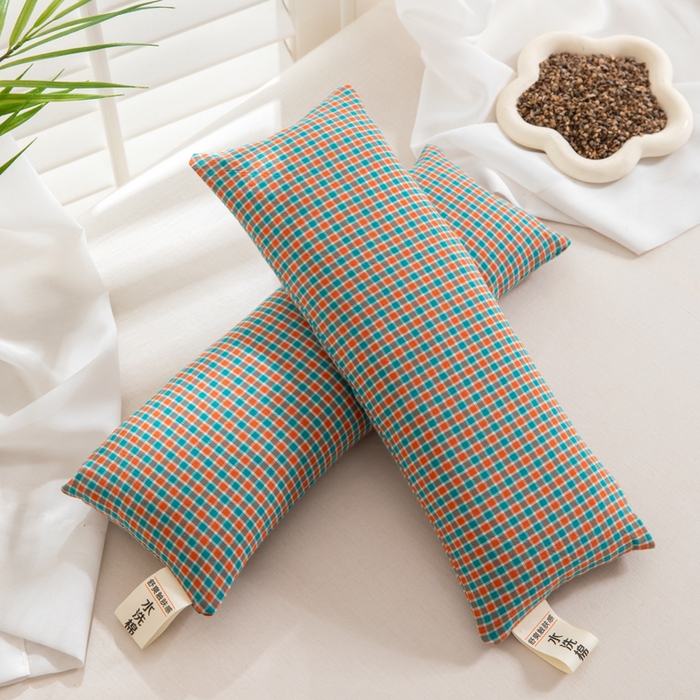 91家纺网 家纺一手货源 找家纺 织布人 2025春夏新款荞麦枕全棉纯棉颈椎枕腰垫枕富贵包枕颈椎不适专用小枕头枕芯单枕芯 全棉颈椎腰垫枕-田园 13x35cm/只