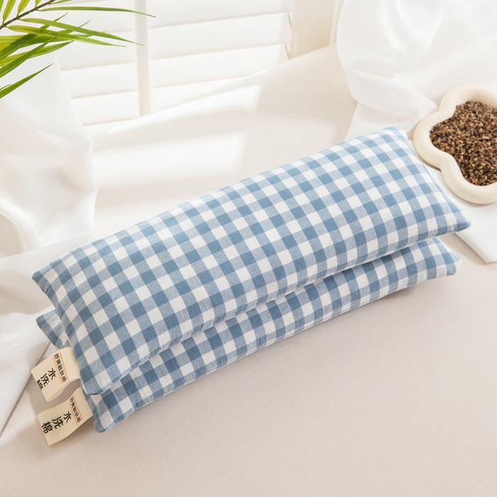 91家纺网 家纺一手货源 找家纺 织布人 2025春夏新款荞麦枕全棉纯棉颈椎枕腰垫枕富贵包枕颈椎不适专用小枕头枕芯单枕芯 全棉颈椎腰垫枕-江南 13x35cm/只