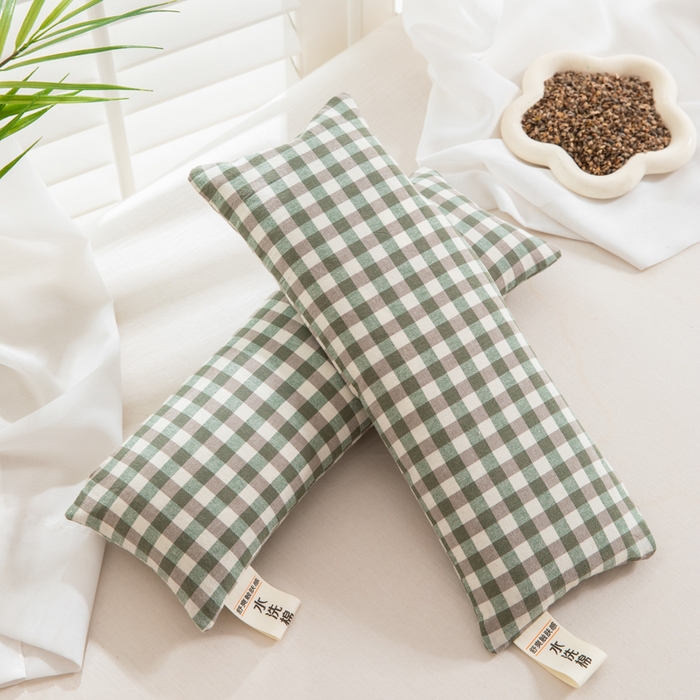 91家纺网 家纺一手货源 找家纺 织布人 2025春夏新款荞麦枕全棉纯棉颈椎枕腰垫枕富贵包枕颈椎不适专用小枕头枕芯单枕芯 全棉颈椎腰垫枕-伊兰 13x35cm/只