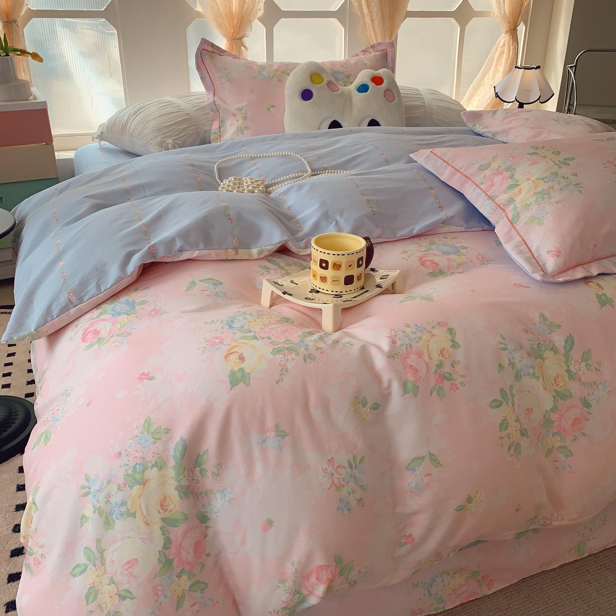 91家纺网 家纺一手货源 找家纺 （总）莱豫家纺 2025新款亲肤舒适小清新印花纯棉四件套