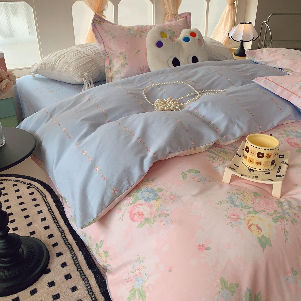 91家纺网 家纺一手货源 找家纺 （总）莱豫家纺 2025新款亲肤舒适小清新印花纯棉四件套