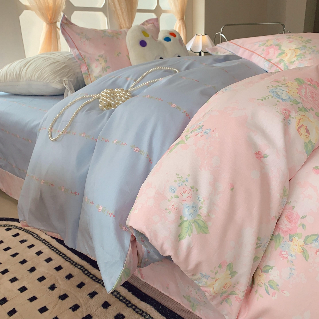 91家纺网 家纺一手货源 找家纺 （总）莱豫家纺 2025新款亲肤舒适小清新印花纯棉四件套