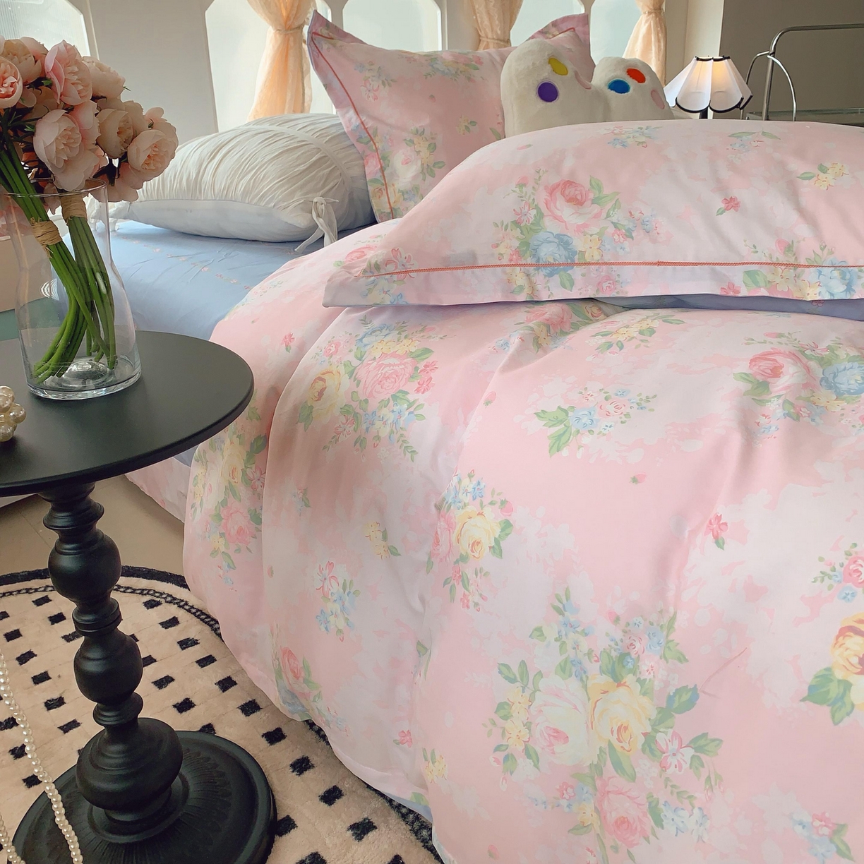 91家纺网 家纺一手货源 找家纺 （总）莱豫家纺 2025新款亲肤舒适小清新印花纯棉四件套