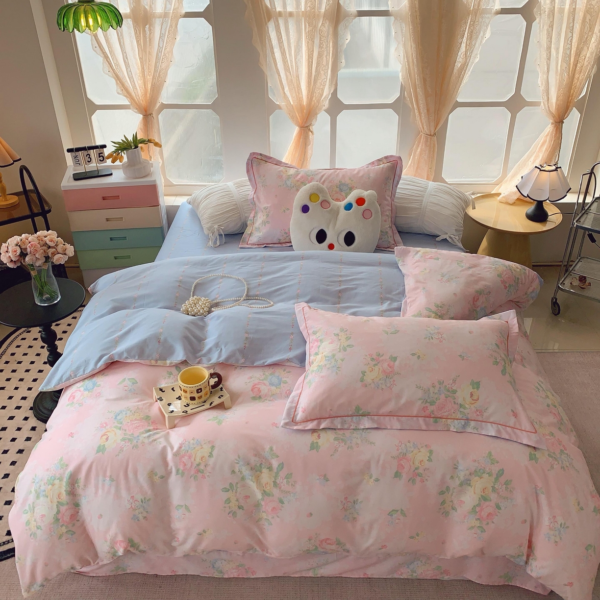 莱豫家纺 2025新款亲肤舒适小清新印花纯棉四件套 艾琳娜