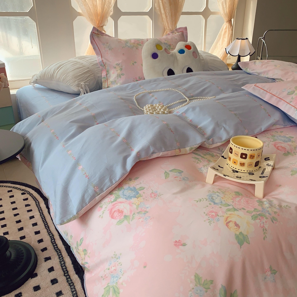 91家纺网 家纺一手货源 找家纺 莱豫家纺 2025新款亲肤舒适小清新印花纯棉四件套 艾琳娜