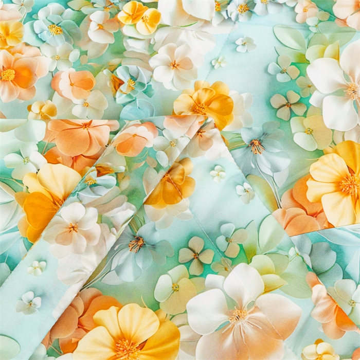 91家纺网 家纺一手货源 找家纺 天瑜家纺 2025新款5D印花棉绸卡通夏被 5D百花齐放