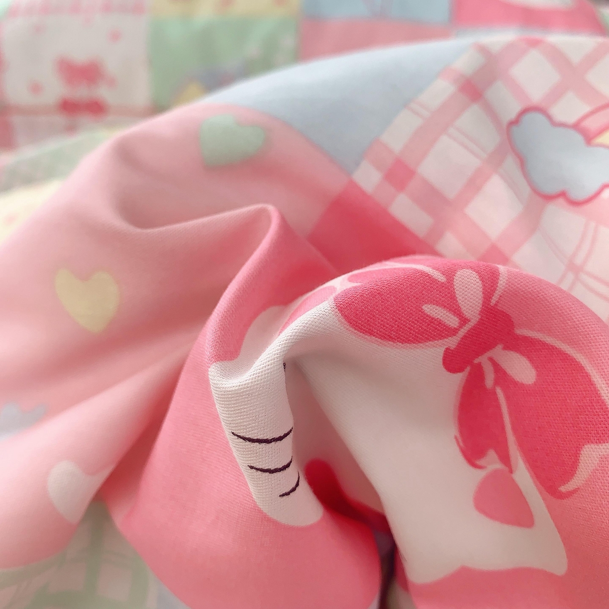 91家纺网 家纺一手货源 找家纺 莱豫家纺 2025新款亲肤舒适小清新印花纯棉四件套 百变猫咪