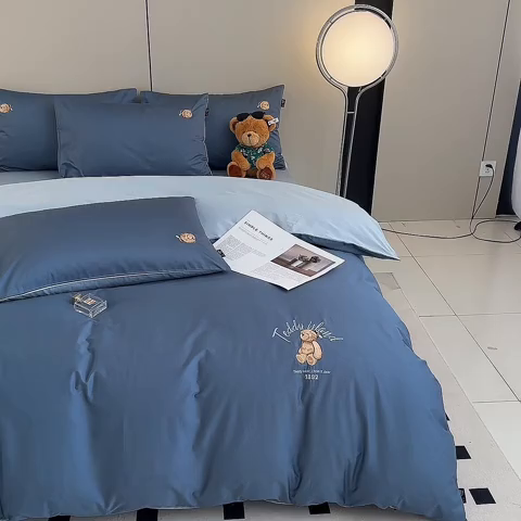 91家纺网 家纺一手货源 找家纺 （总）泰迪爱兰Teddy ISLAND 2025新款100支绣花（50支）三件套四件套