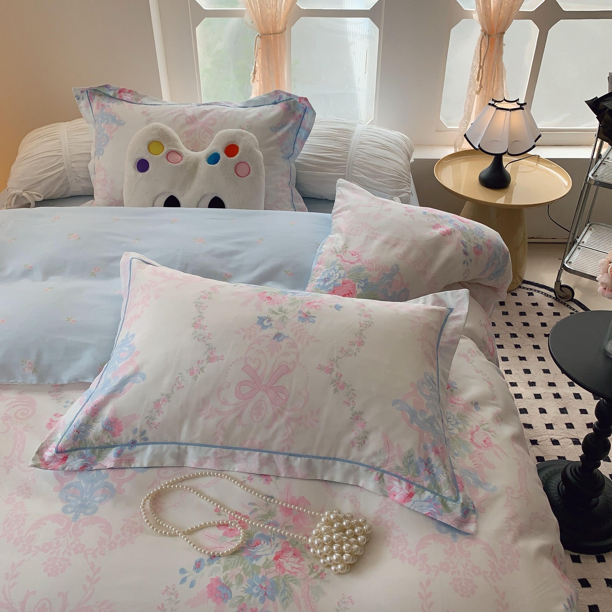 91家纺网 家纺一手货源 找家纺 莱豫家纺 2025新款亲肤舒适小清新印花纯棉四件套 柏林梦境