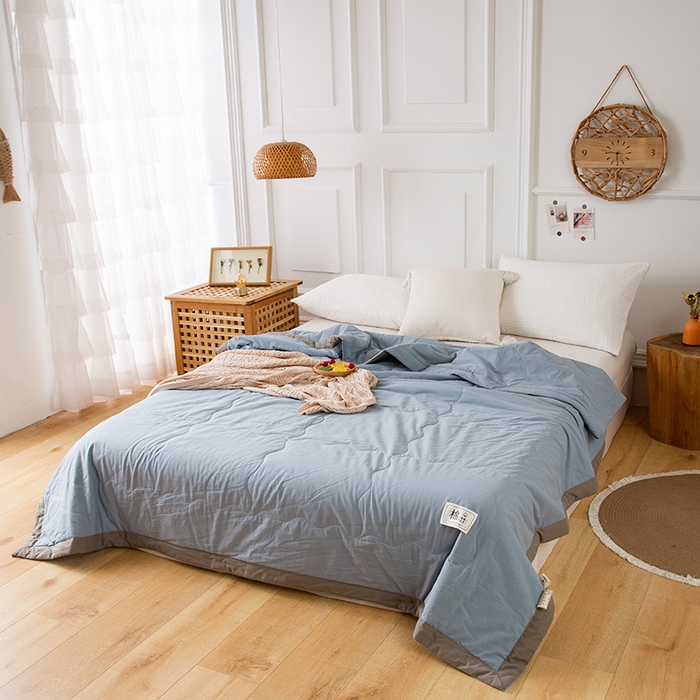 91家纺网 家纺一手货源 找家纺 （总）天瑜家纺 2025新款全棉纯色水洗棉夏被被子被芯