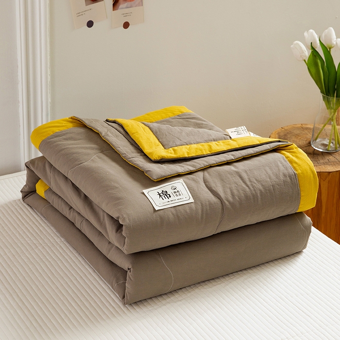 91家纺网 家纺一手货源 找家纺 （总）天瑜家纺 2025新款全棉纯色水洗棉夏被被子被芯