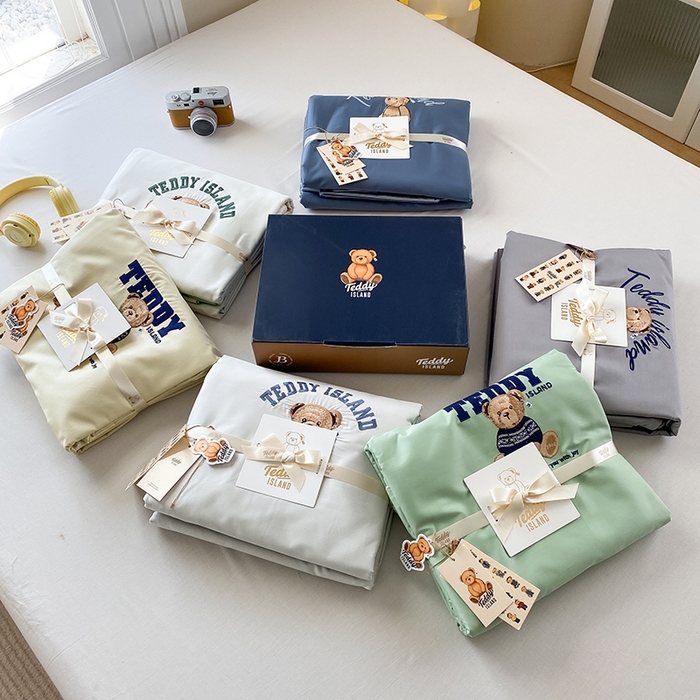 91家纺网 家纺一手货源 找家纺 泰迪爱兰Teddy ISLAND 2026新款100支绣花（50支）三件套四件套 组合图 仅供参考