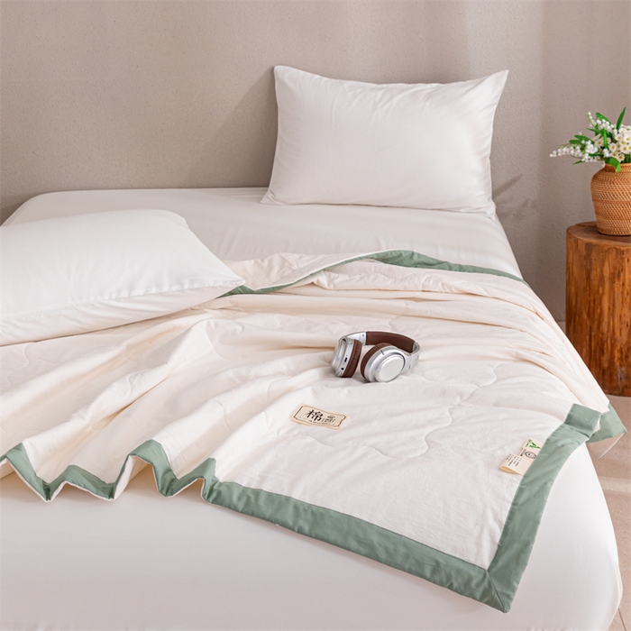 91家纺网 家纺一手货源 找家纺 天瑜家纺 2025新款全棉纯色水洗棉夏被被子被芯 本白