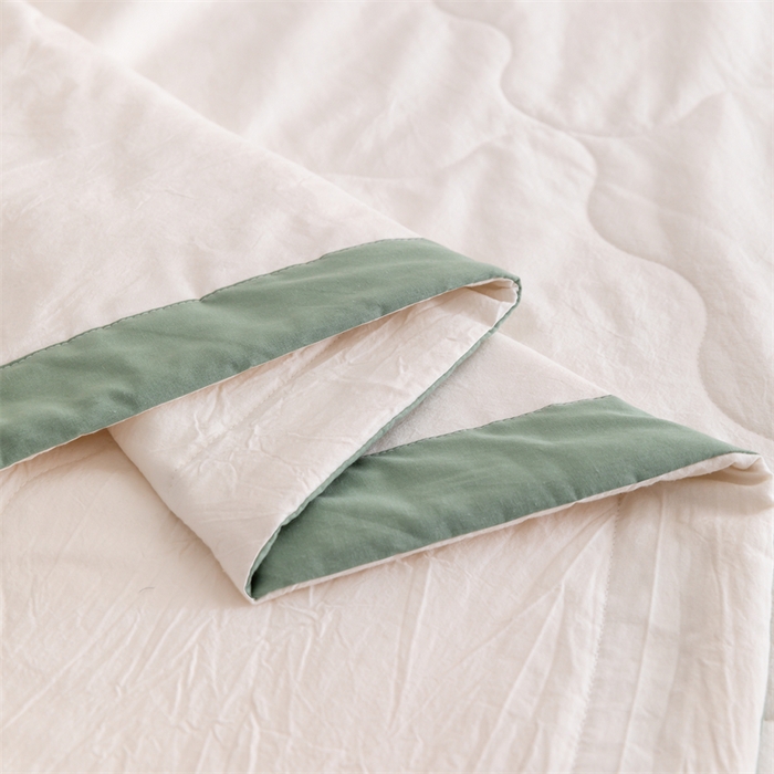 91家纺网 家纺一手货源 找家纺 天瑜家纺 2025新款全棉纯色水洗棉夏被被子被芯 本白