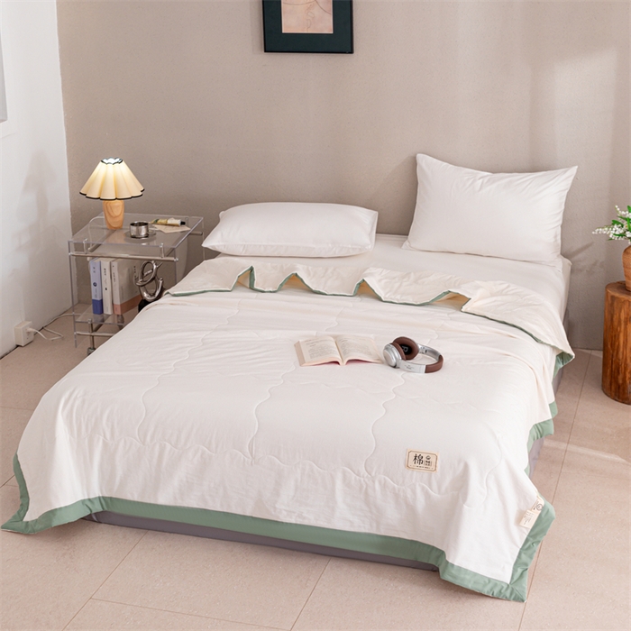 91家纺网 家纺一手货源 找家纺 天瑜家纺 2025新款全棉纯色水洗棉夏被被子被芯 本白