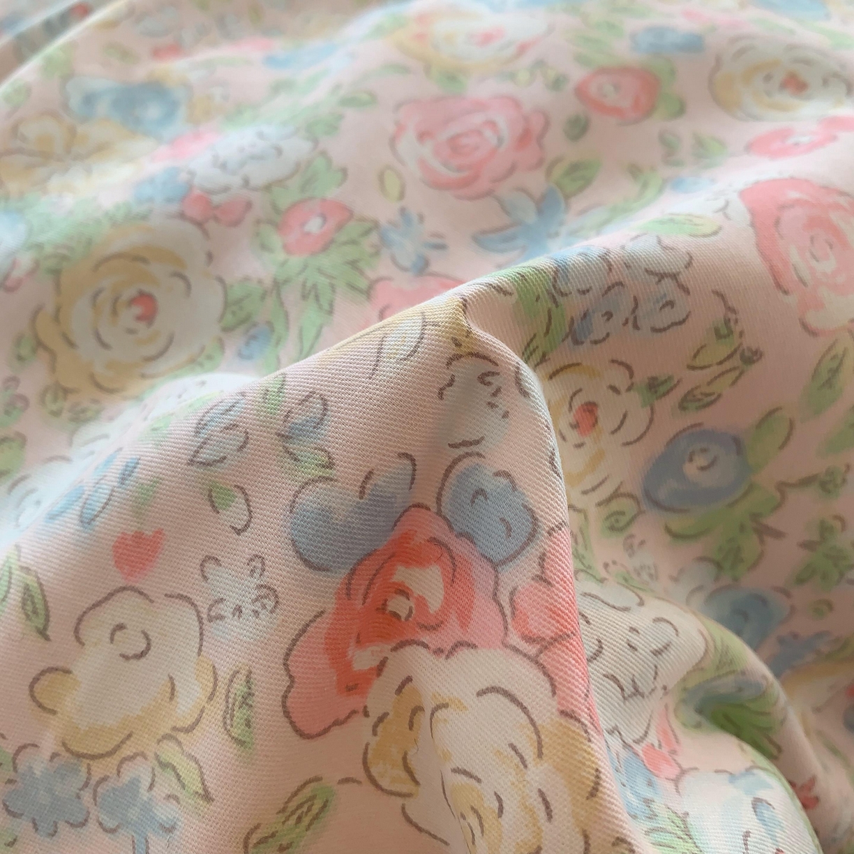 91家纺网 家纺一手货源 找家纺 莱豫家纺 2025新款亲肤舒适小清新印花纯棉四件套 碧野