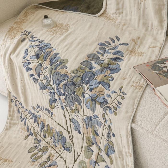 91家纺网 家纺一手货源 找家纺 （总）爱港家纺 2025新款全棉全彩纱浴巾 披肩毯 午睡纱布毯