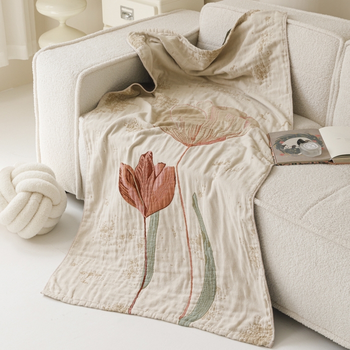 91家纺网 家纺一手货源 找家纺 （总）爱港家纺 2025新款全棉全彩纱浴巾 披肩毯 午睡纱布毯