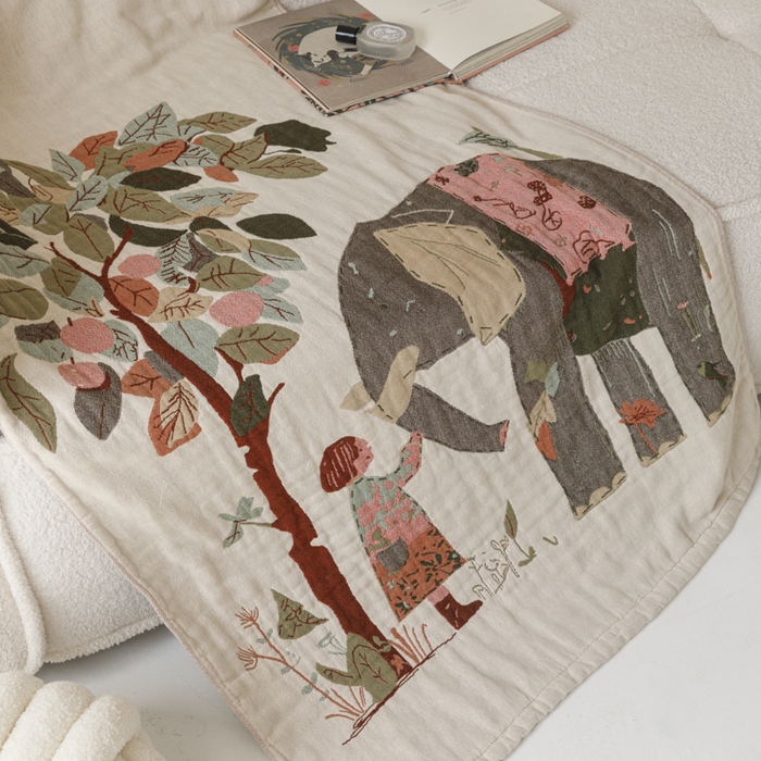 91家纺网 家纺一手货源 找家纺 爱港家纺 2025新款全棉全彩纱浴巾 披肩毯 午睡纱布毯 浴巾-和谐-自然 75*150cm/条