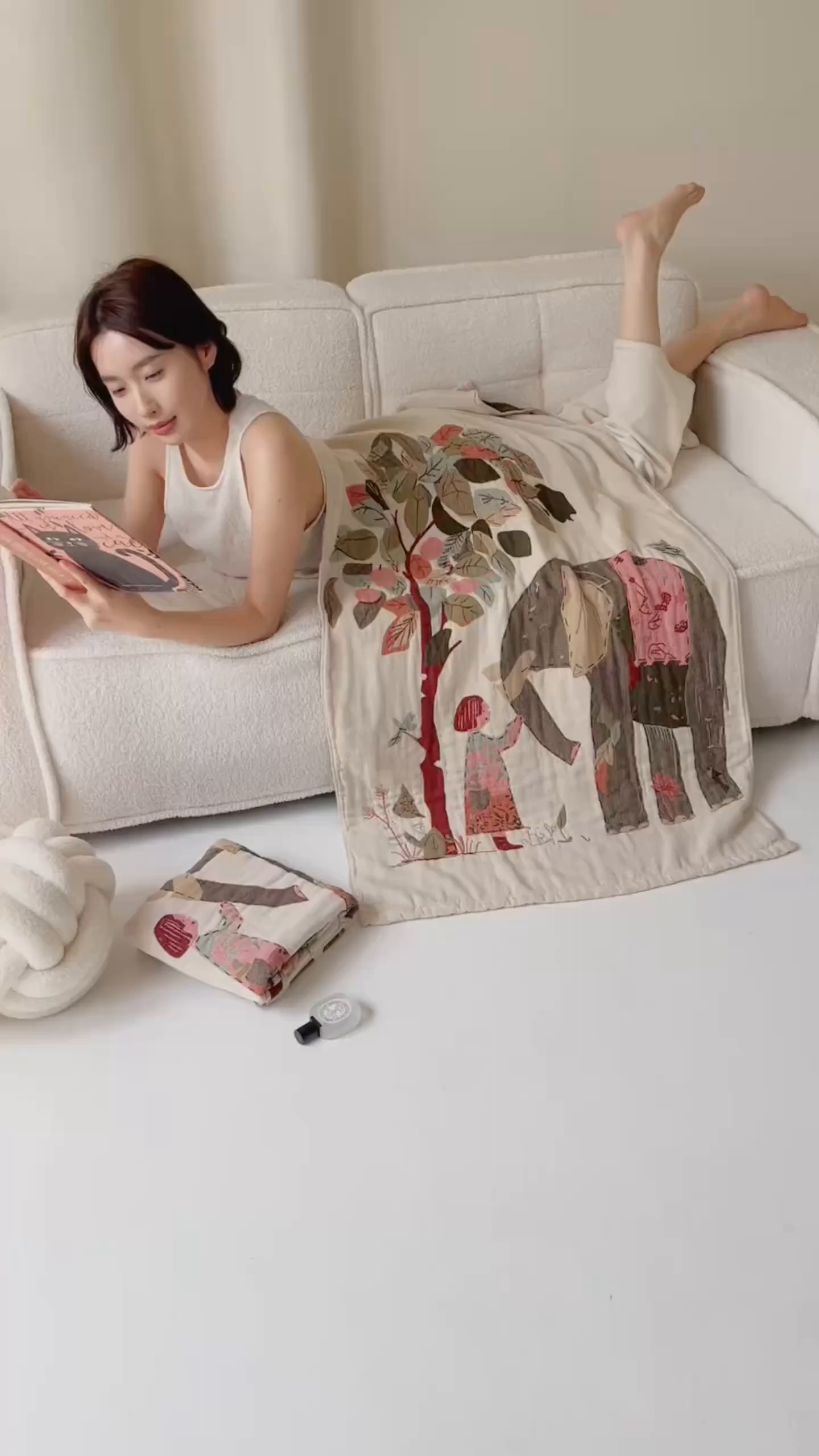 91家纺网 家纺一手货源 找家纺 爱港家纺 2025新款全棉全彩纱浴巾 披肩毯 午睡纱布毯 浴巾-和谐-自然 75*150cm/条