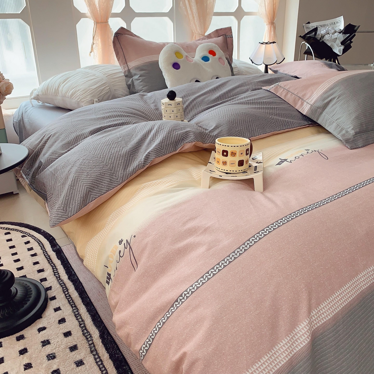 91家纺网 家纺一手货源 找家纺 莱豫家纺 2025新款亲肤舒适小清新印花纯棉四件套 华尔娜