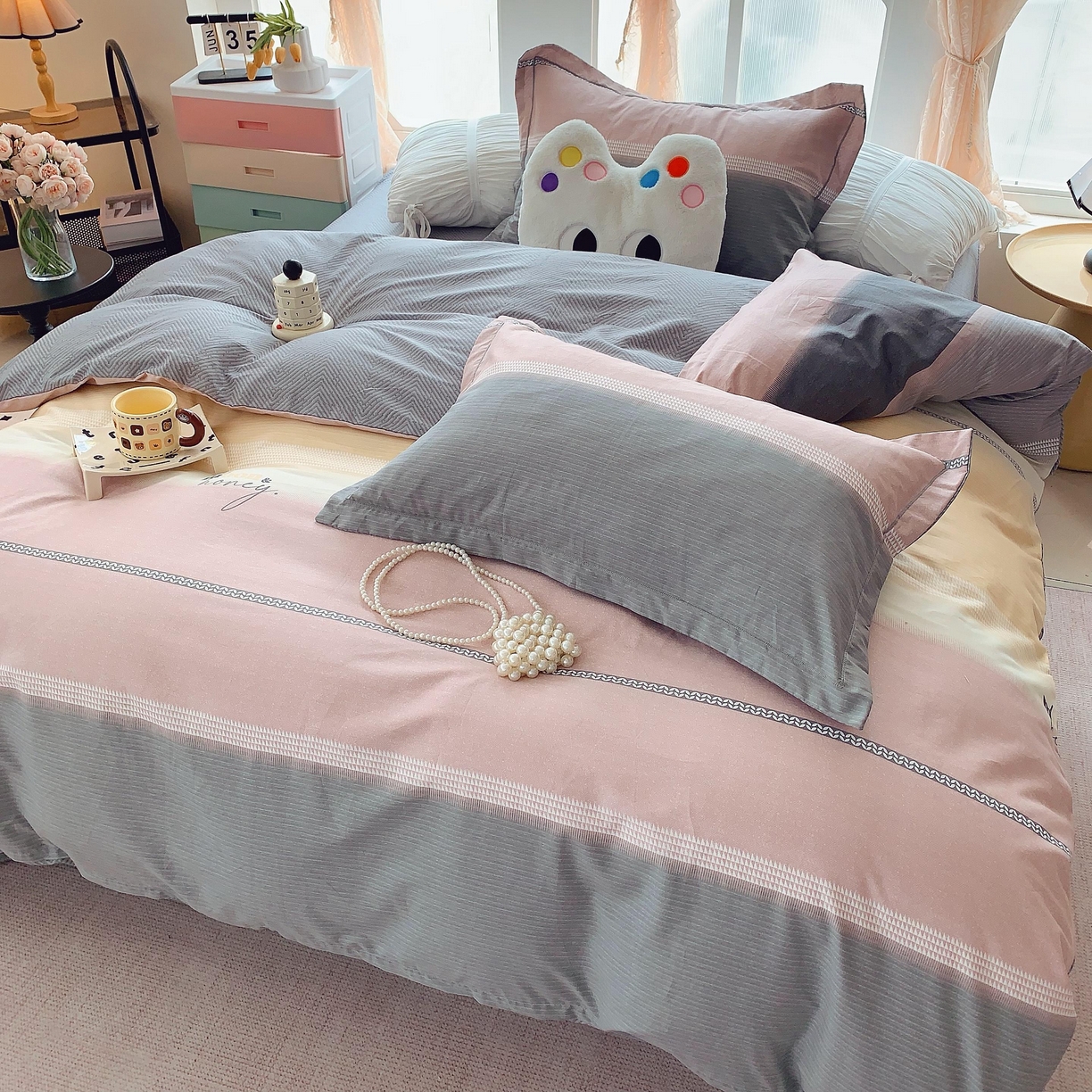 91家纺网 家纺一手货源 找家纺 莱豫家纺 2025新款亲肤舒适小清新印花纯棉四件套 华尔娜