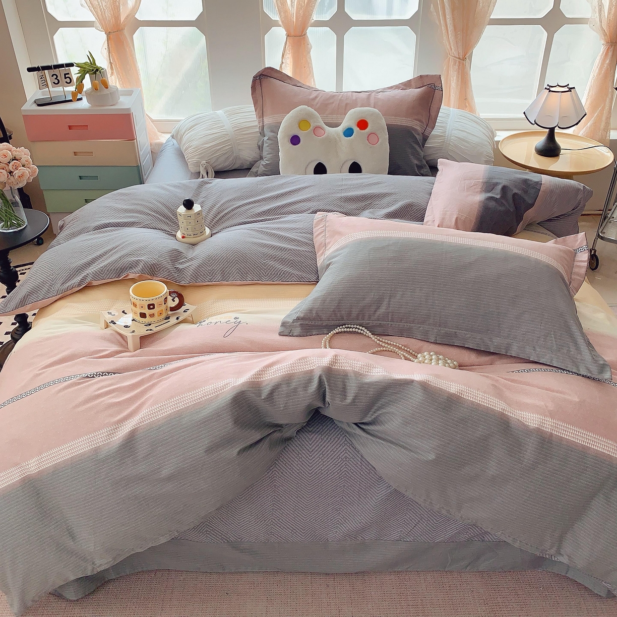 91家纺网 家纺一手货源 找家纺 莱豫家纺 2025新款亲肤舒适小清新印花纯棉四件套 华尔娜