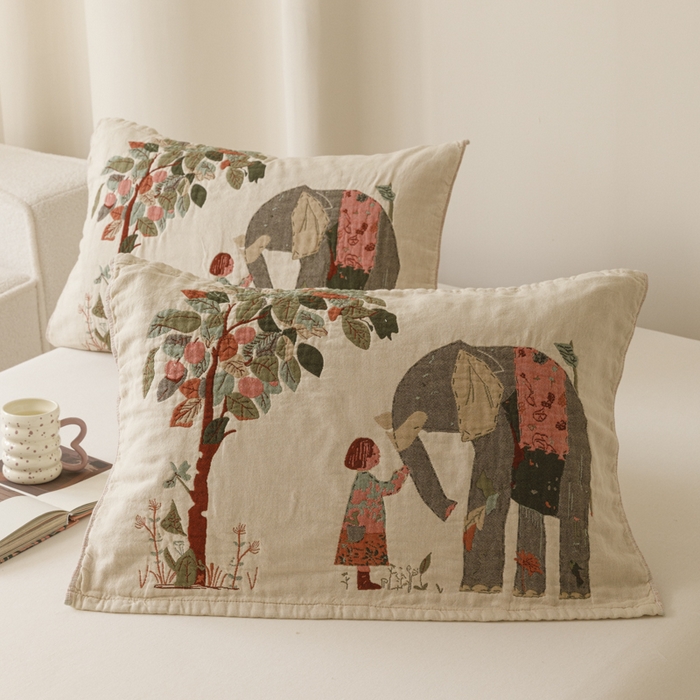 91家纺网 家纺一手货源 找家纺 （总）爱港家纺 2025新款全棉色织纱枕巾 花卉枕头巾 隔热耐脏防滑枕巾