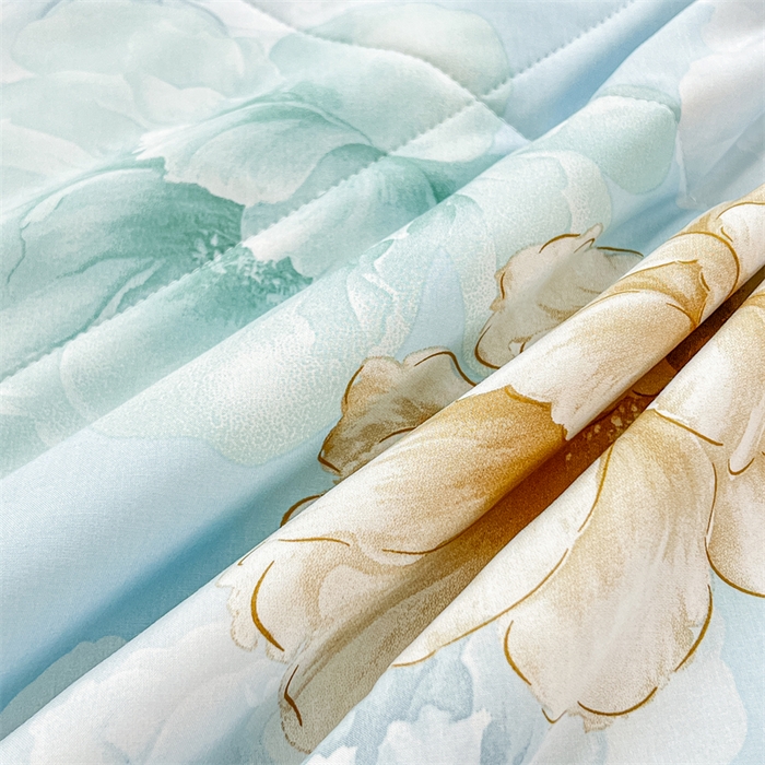 91家纺网 家纺一手货源 找家纺 天瑜家纺 2025新款棉绸夏被苏香绸舒香绸夏凉被人造棉空调被 盛世牡丹蓝