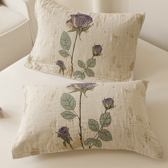 91家纺网 家纺一手货源 找家纺 爱港家纺 2025新款全棉色织纱枕巾 花卉枕头巾 隔热耐脏防滑枕巾 枕巾-沉鱼-西施 52*75cm/只