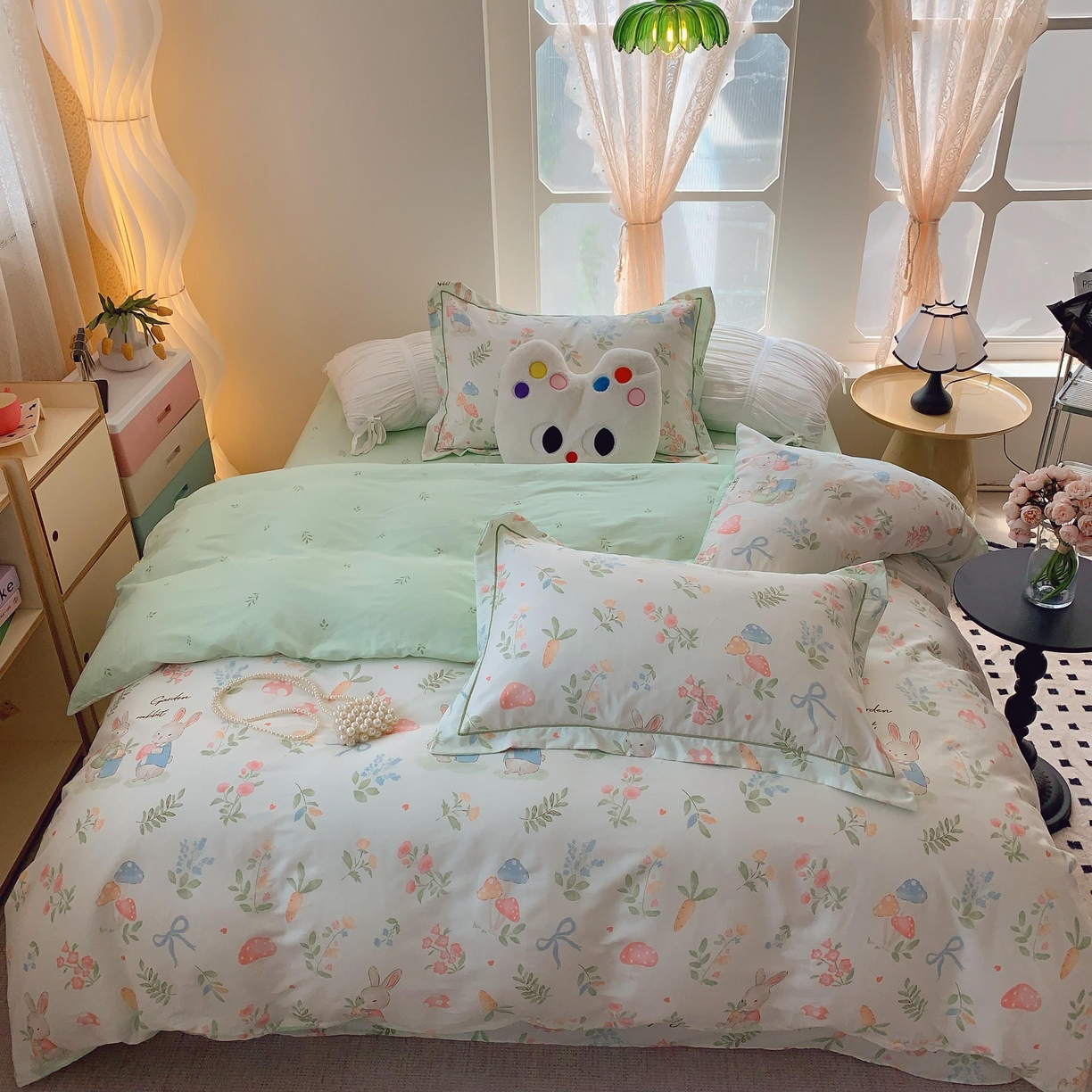 莱豫家纺 2025新款亲肤舒适小清新印花纯棉四件套 梦屿千寻