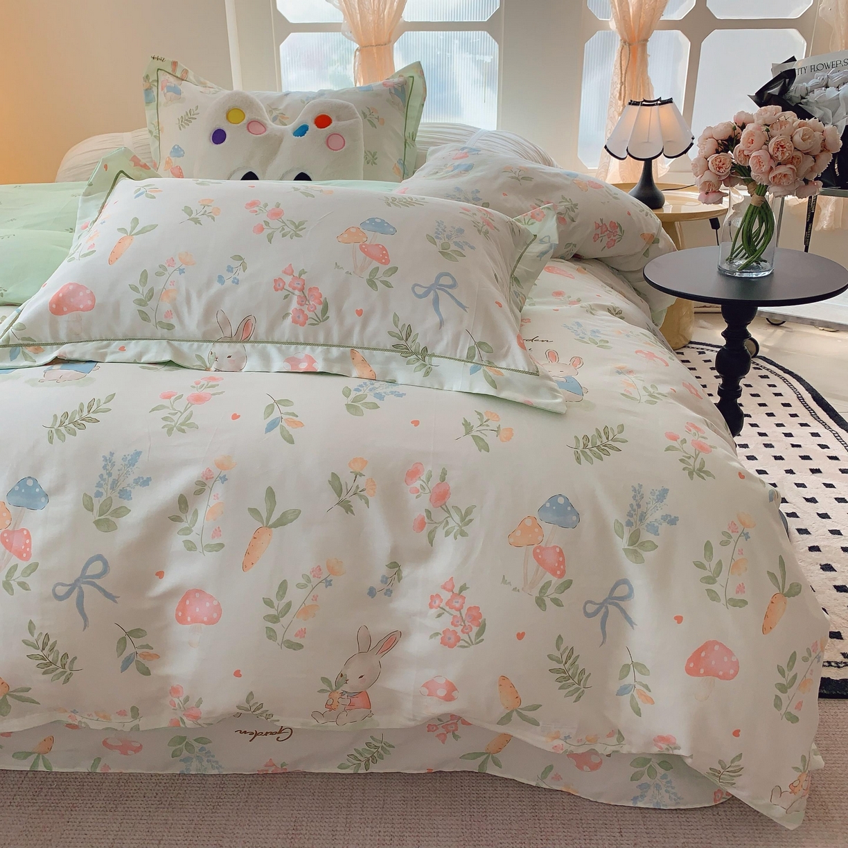 91家纺网 家纺一手货源 找家纺 莱豫家纺 2025新款亲肤舒适小清新印花纯棉四件套 梦屿千寻