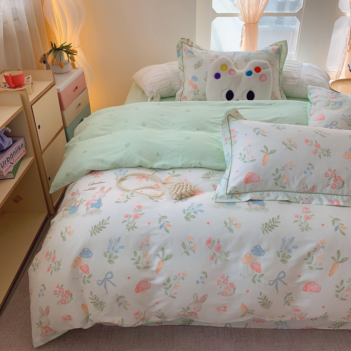 91家纺网 家纺一手货源 找家纺 莱豫家纺 2025新款亲肤舒适小清新印花纯棉四件套 梦屿千寻