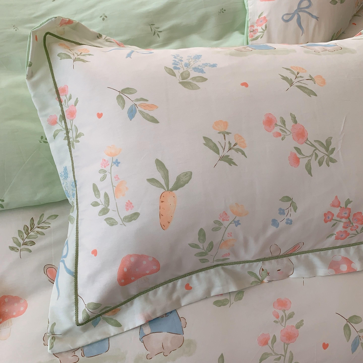 91家纺网 家纺一手货源 找家纺 莱豫家纺 2025新款亲肤舒适小清新印花纯棉四件套 梦屿千寻