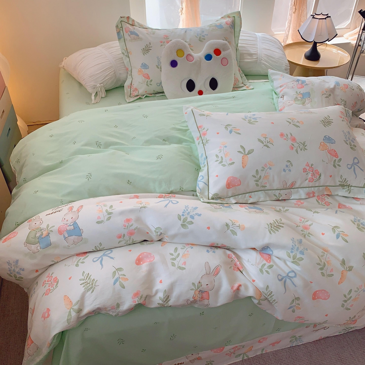 91家纺网 家纺一手货源 找家纺 莱豫家纺 2025新款亲肤舒适小清新印花纯棉四件套 梦屿千寻