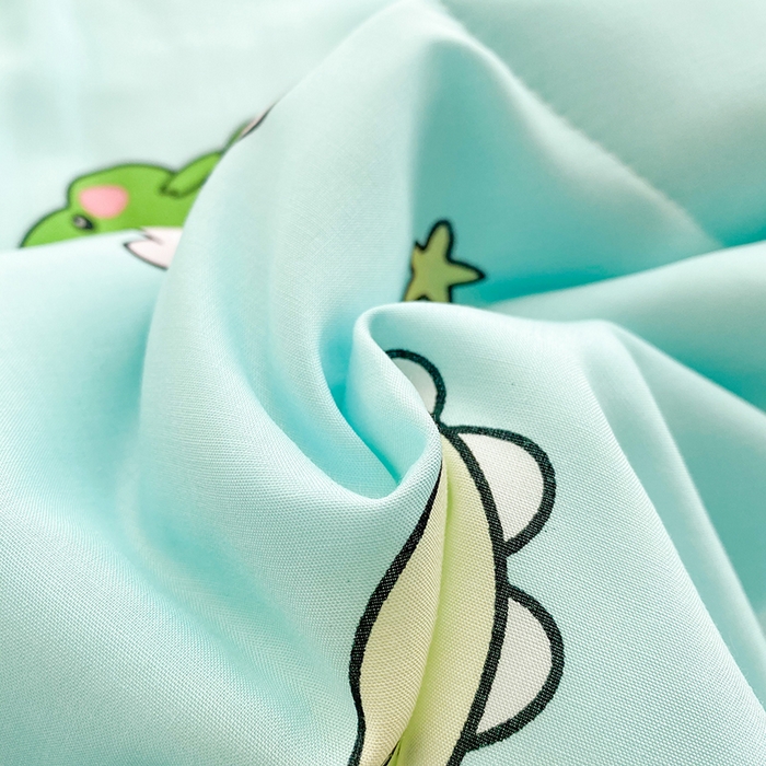 91家纺网 家纺一手货源 找家纺 天瑜家纺 2025新款棉绸夏被苏香绸舒香绸夏凉被人造棉空调被 恐龙宝贝蓝