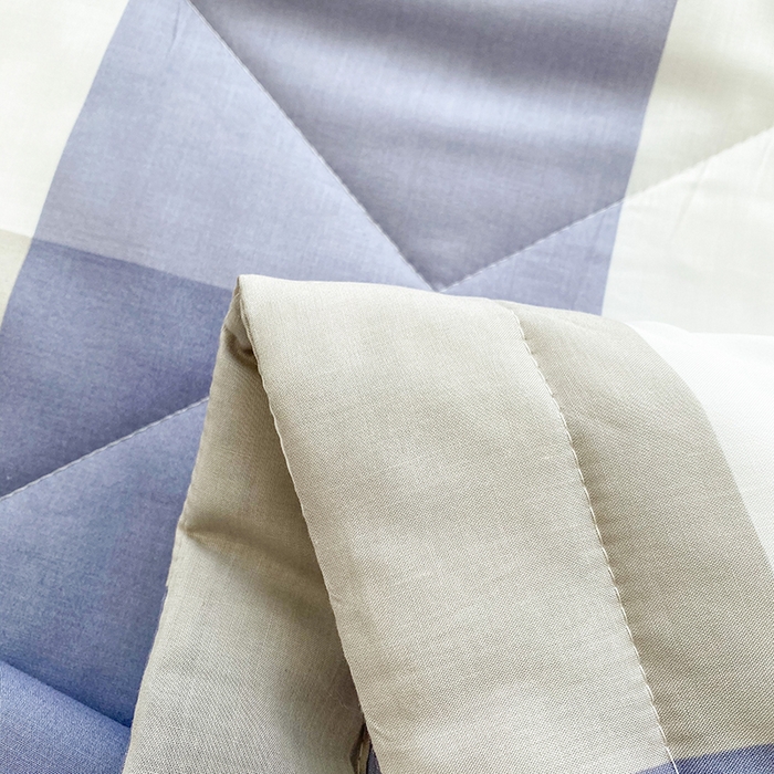 91家纺网 家纺一手货源 找家纺 天瑜家纺 2025新款棉绸夏被苏香绸舒香绸夏凉被人造棉空调被 蓝大格