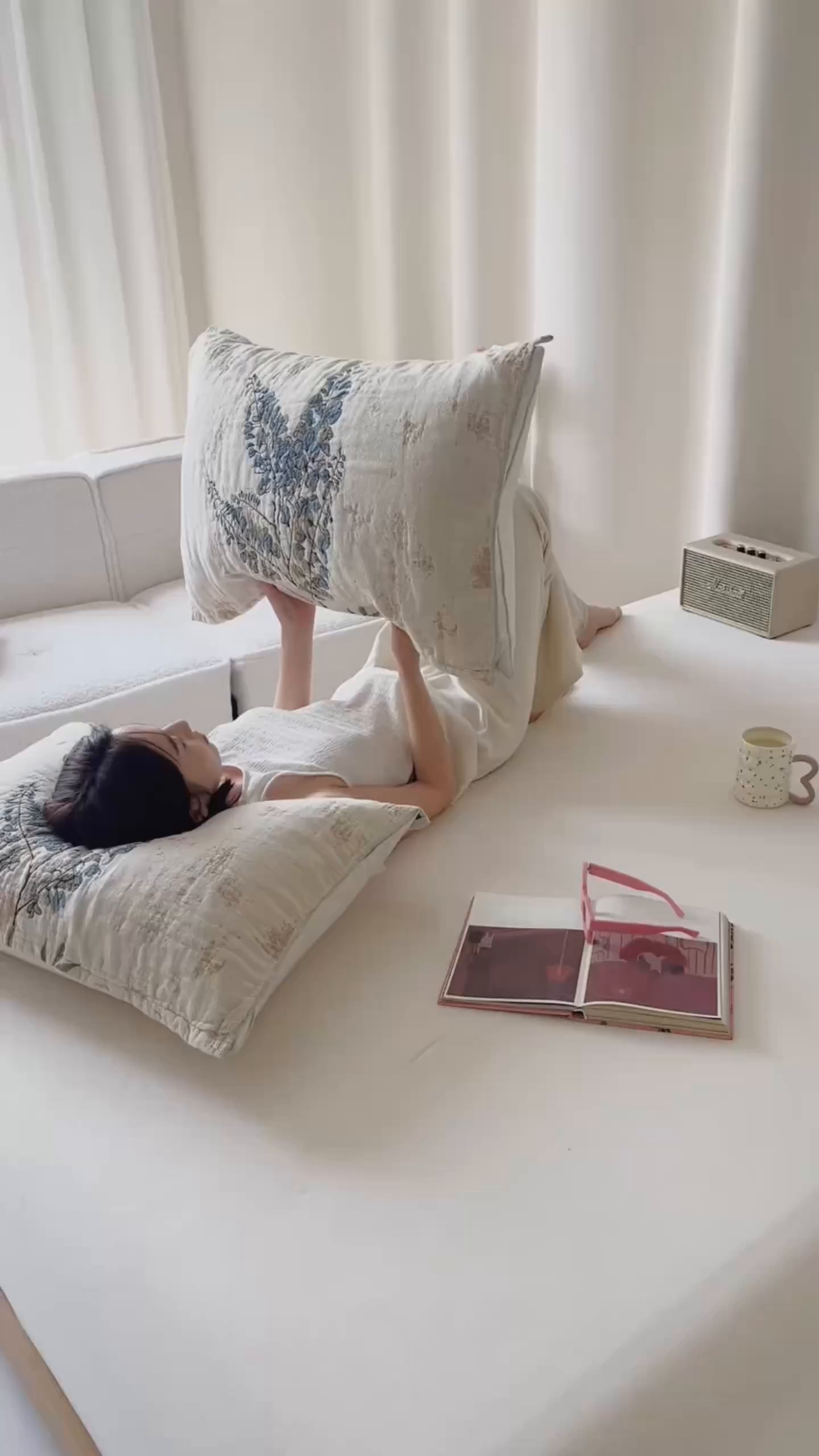 91家纺网 家纺一手货源 找家纺 爱港家纺 2025新款全棉色织纱枕巾 花卉枕头巾 隔热耐脏防滑枕巾 枕巾-落雁-昭君 52*75cm/对